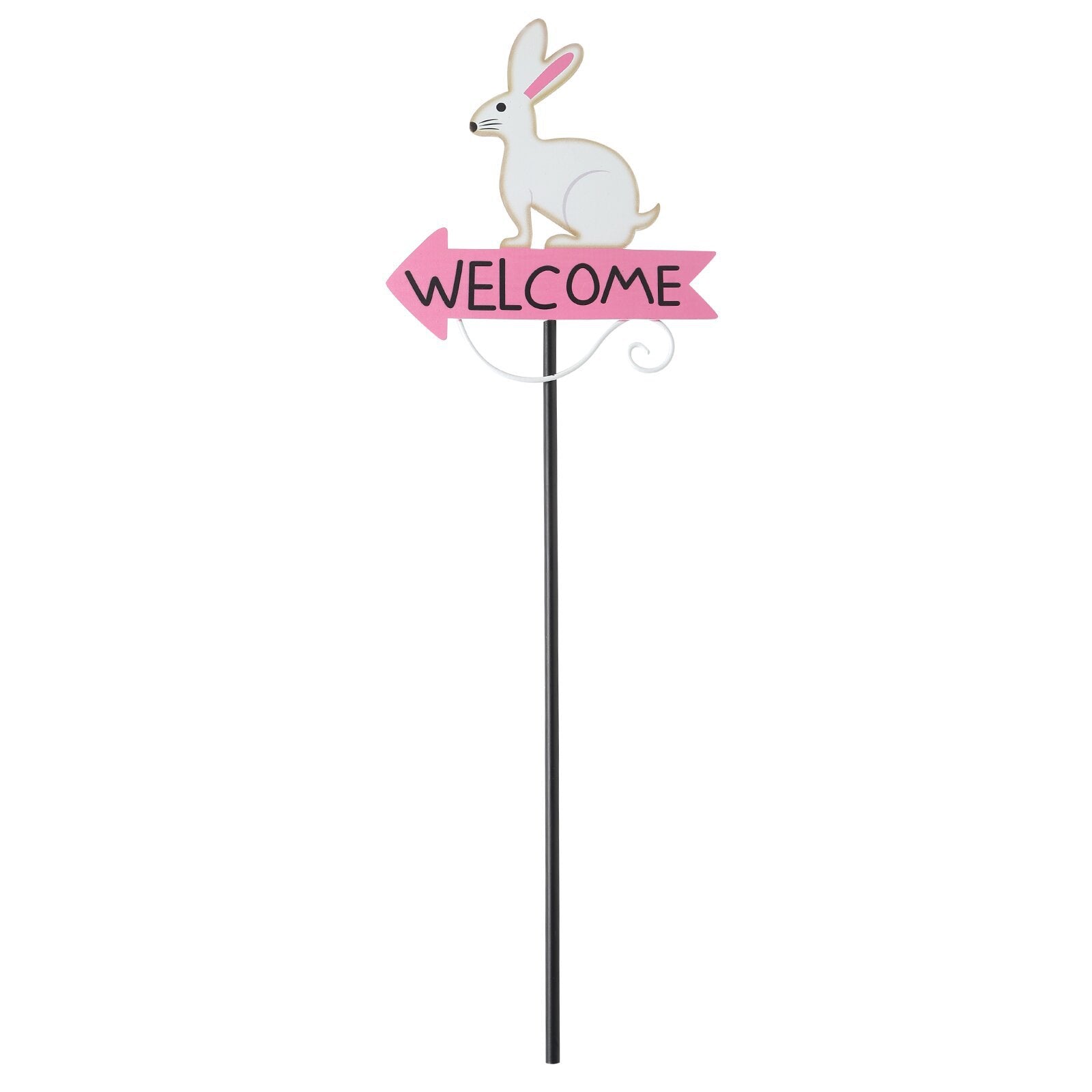 White Rabbit Pattern Charming Metal Garden Stakes | Welcome Yard & Lawn Decor V888-ELOSUNG23790