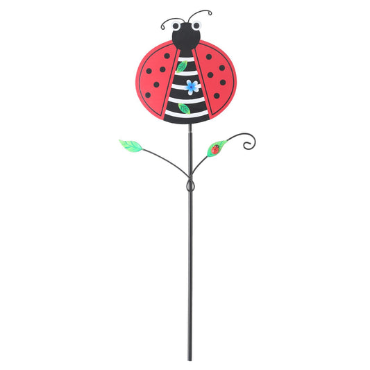 Red Ladybug Pattern Charming Metal Garden Stakes | Welcome Yard & Lawn Decor V888-ELOSUNG23792