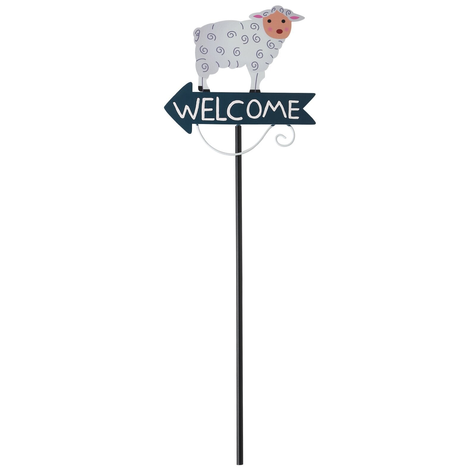 Grey Goat Pattern Charming Metal Garden Stakes | Welcome Yard & Lawn Decor V888-ELOSUNG23793