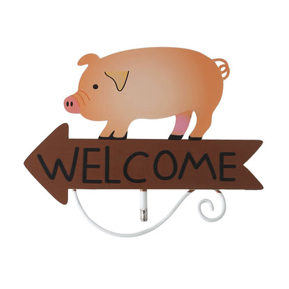 Grey Goat Pattern Charming Metal Garden Stakes | Welcome Yard & Lawn Decor V888-ELOSUNG23793
