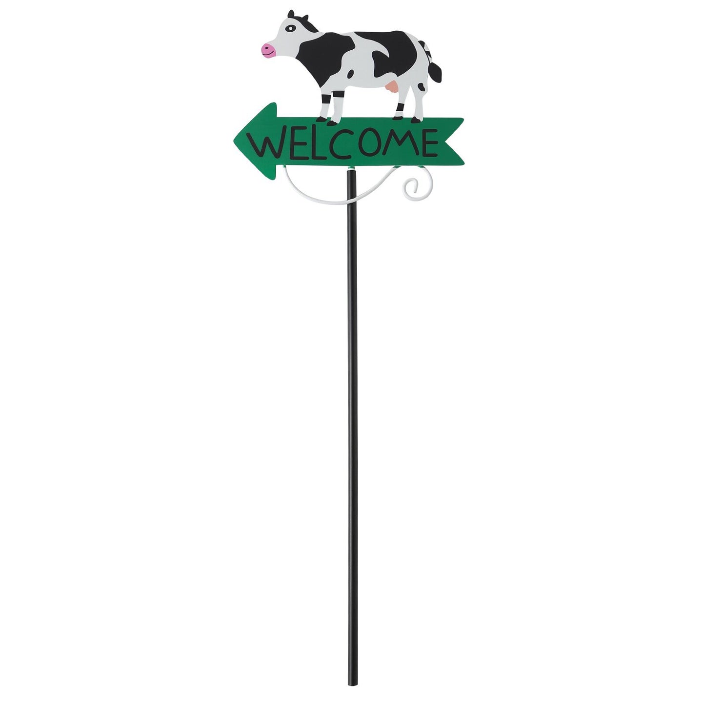 Black And White Cow Pattern Charming Metal Garden Stakes | Welcome Yard & Lawn Decor V888-ELOSUNG23795