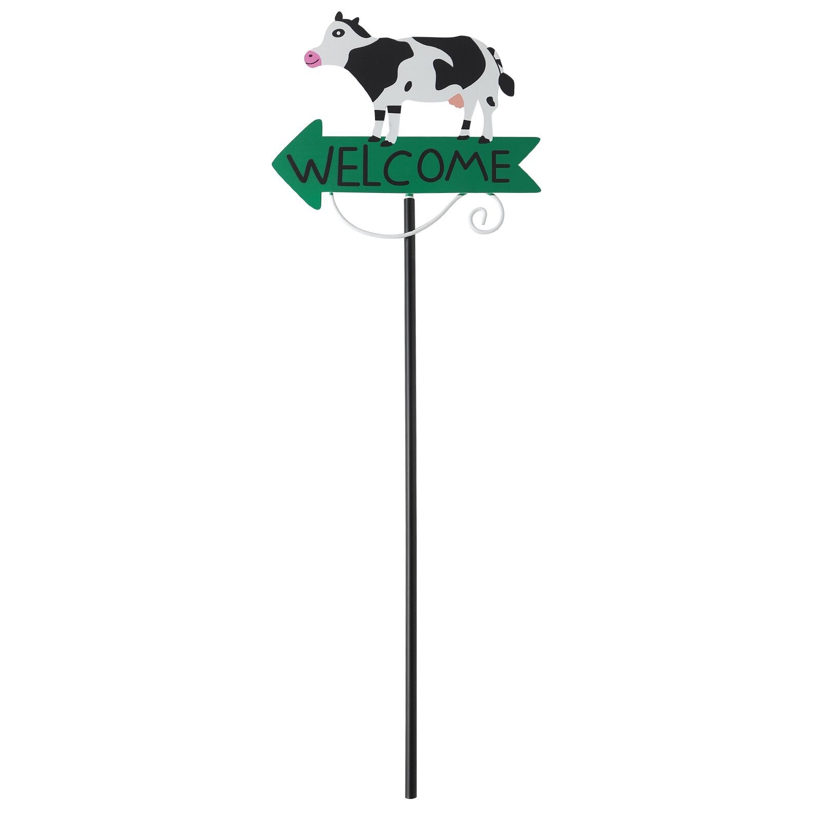 Black And White Cow Pattern Charming Metal Garden Stakes | Welcome Yard & Lawn Decor V888-ELOSUNG23795
