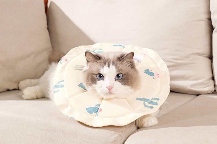 2 Pcs Size S Beige Comfortable Pet Recovery Collar | Waterproof Anti-Lick Collar for Cats & Dogs V888-ELOSUNG23811
