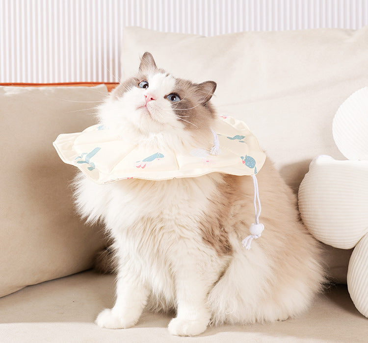 2 Pcs Size L Beige Comfortable Pet Recovery Collar | Waterproof Anti-Lick Collar for Cats & Dogs V888-ELOSUNG23813