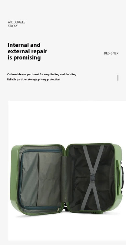 Light Blue Compact 18-Inch Carry-On Suitcase | Lightweight ABS Hardside Spinner Luggage V888-ELOSUNG23815
