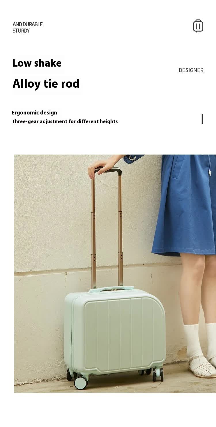Green Compact 18-Inch Carry-On Suitcase | Lightweight ABS Hardside Spinner Luggage V888-ELOSUNG23817