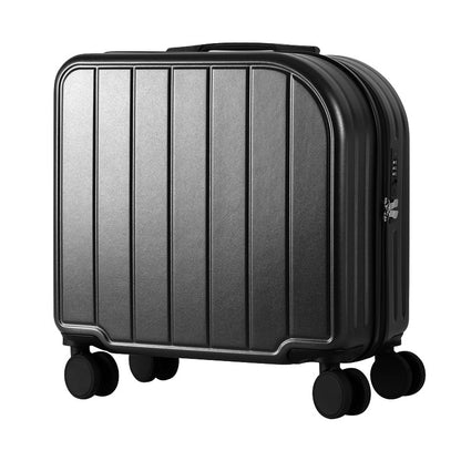 Black Compact 18-Inch Carry-On Suitcase | Lightweight ABS Hardside Spinner Luggage V888-ELOSUNG23818
