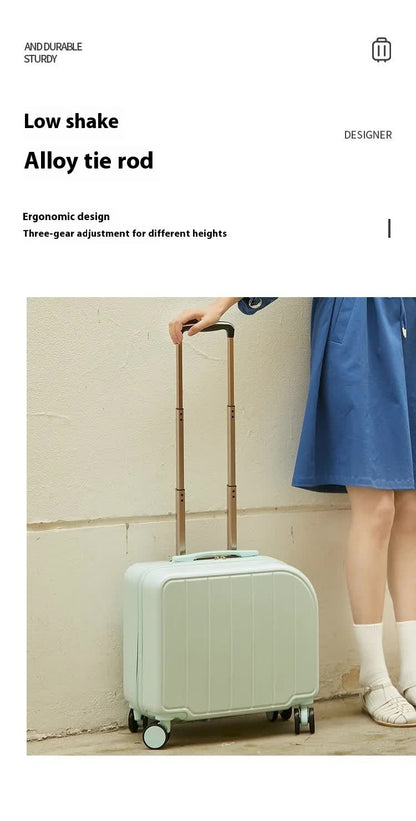 Black Compact 18-Inch Carry-On Suitcase | Lightweight ABS Hardside Spinner Luggage V888-ELOSUNG23818
