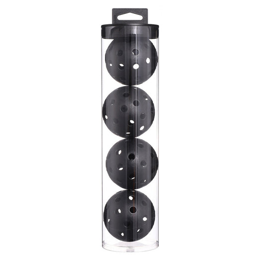 2 Tubes Black Outdoor Pickleball Balls 4-Pack - Durable 40-Hole Design with Carry Tube(8 balls in total) V888-ELOSUNG23825