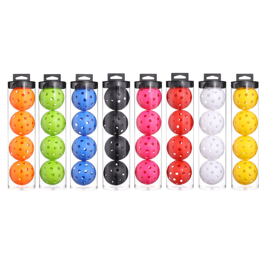 2 Tubes Black Outdoor Pickleball Balls 4-Pack - Durable 40-Hole Design with Carry Tube(8 balls in total) V888-ELOSUNG23825