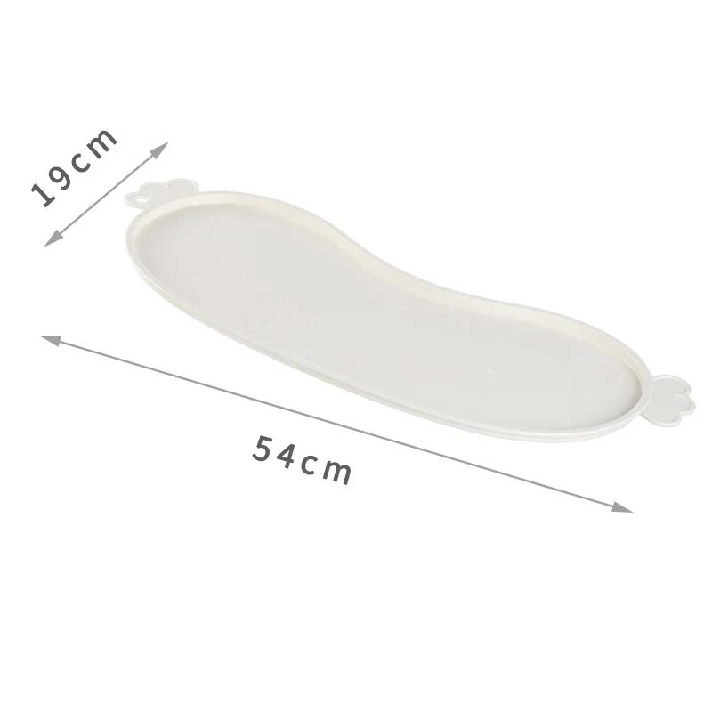 White Non-Slip Pet Feeding Mat - Waterproof Dog & Cat Food Bowl Placemat with Raised Edges V888-ELOSUNG23831