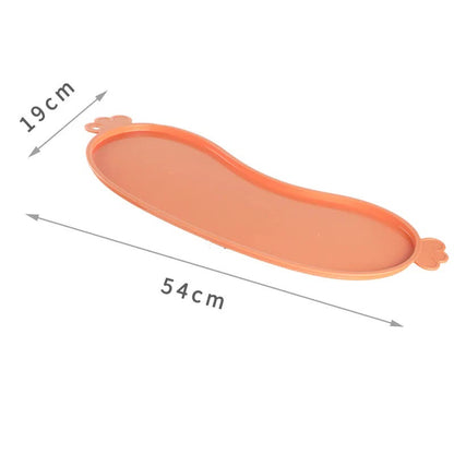 Orange Non-Slip Pet Feeding Mat - Waterproof Dog & Cat Food Bowl Placemat with Raised Edges V888-ELOSUNG23832