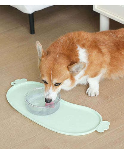 Orange Non-Slip Pet Feeding Mat - Waterproof Dog & Cat Food Bowl Placemat with Raised Edges V888-ELOSUNG23832