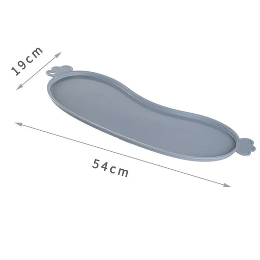 Blue Non-Slip Pet Feeding Mat - Waterproof Dog & Cat Food Bowl Placemat with Raised Edges V888-ELOSUNG23833