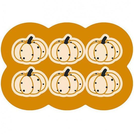 Style 8 Yellow Pumpkin Pattern Absorbent Diatomaceous Earth Pet Feeding Mat - Non-Slip & Quick Dry Placemat V888-ELOSUNG23856