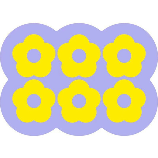 Style 9 Purple And Yellow Flowers Pattern Absorbent Diatomaceous Earth Pet Feeding Mat - Non-Slip & Quick Dry V888-ELOSUNG23857