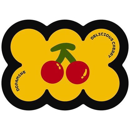 Style 10 Yellow,Black And Red Cherry Pattern Absorbent Diatomaceous Earth Pet Feeding Mat - Non-Slip & Quick V888-ELOSUNG23858