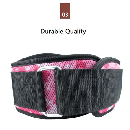 Size M Pink Camouflage Camo Weightlifting Belt - EVA Nylon Gym Belt for Squats, Deadlifts & Lumbar Support V888-ELOSUNG23883