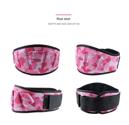 Size M Pink Camouflage Camo Weightlifting Belt - EVA Nylon Gym Belt for Squats, Deadlifts & Lumbar Support V888-ELOSUNG23883