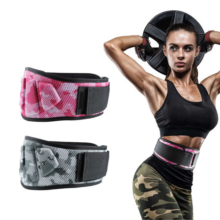 Size M Grey Camouflage Camo Weightlifting Belt - EVA Nylon Gym Belt for Squats, Deadlifts & Lumbar Support V888-ELOSUNG23888