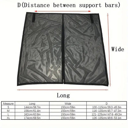Size XL Black Magnetic Car Window Sun Shade Screens & SUV Tailgate Mosquito Net Set - Breathable Bug V888-ELOSUNG23905