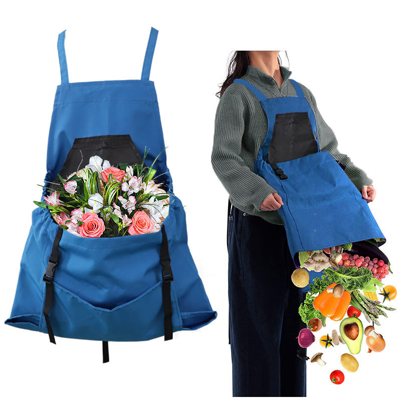 Blue Garden Harvesting Apron - Waterproof Oxford Cloth with Quick Release Pouch V888-ELOSUNG23910