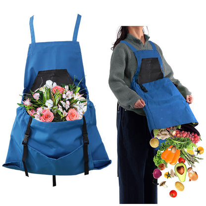 Blue Garden Harvesting Apron - Waterproof Oxford Cloth with Quick Release Pouch V888-ELOSUNG23910