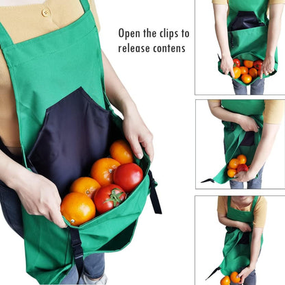 Blue Garden Harvesting Apron - Waterproof Oxford Cloth with Quick Release Pouch V888-ELOSUNG23910