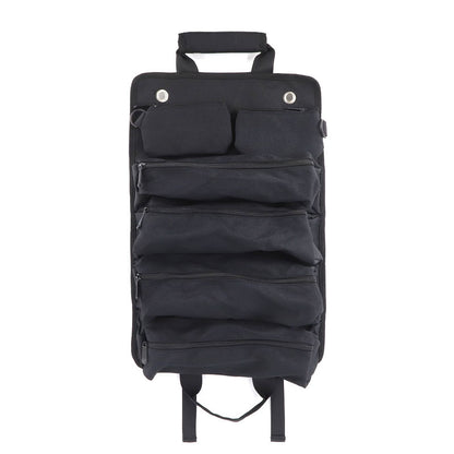 Black Heavy Duty Roll-Up Tool Bag Organizer - Waterproof Oxford Fabric Pouch with Multiple Pockets V888-ELOSUNG23914