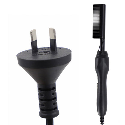 Black Electric Hot Comb Hair Straightener - Fast Heating Styling Tool with 3 Temp Settings & Anti-Scald Guard V888-ELOSUNG23919