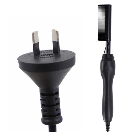 Black Electric Hot Comb Hair Straightener - Fast Heating Styling Tool with 3 Temp Settings & Anti-Scald Guard V888-ELOSUNG23919