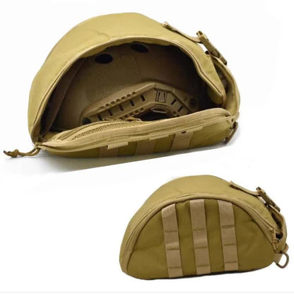 Black Tactical Helmet Bag & Utility Pouch - Padded MOLLE Gear Storage Carrier V888-ELOSUNG23926