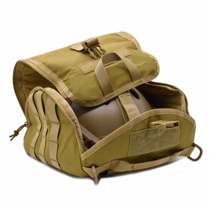 Black Tactical Helmet Bag & Utility Pouch - Padded MOLLE Gear Storage Carrier V888-ELOSUNG23926