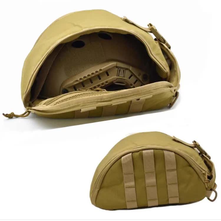 Grey Tactical Helmet Bag & Utility Pouch - Padded MOLLE Gear Storage Carrier V888-ELOSUNG23929