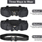 Black Adjustable Tactical Battle Belt Set - Padded MOLLE Outer & Nylon Inner Belt V888-ELOSUNG23949