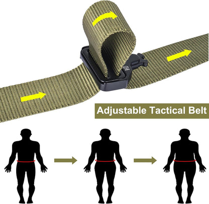Black Adjustable Tactical Battle Belt Set - Padded MOLLE Outer & Nylon Inner Belt V888-ELOSUNG23949