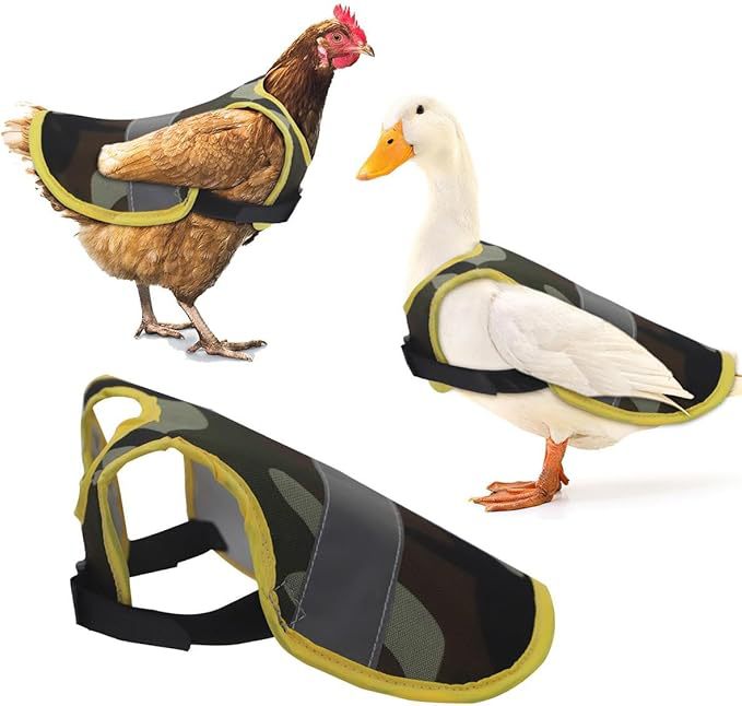 4 Pcs Black High Visibility Chicken & Duck Safety Vest - Reflective Poultry Jacket V888-ELOSUNG23952