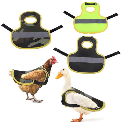 4 Pcs Camouflage Green High Visibility Chicken & Duck Safety Vest - Reflective Poultry Jacket V888-ELOSUNG23954