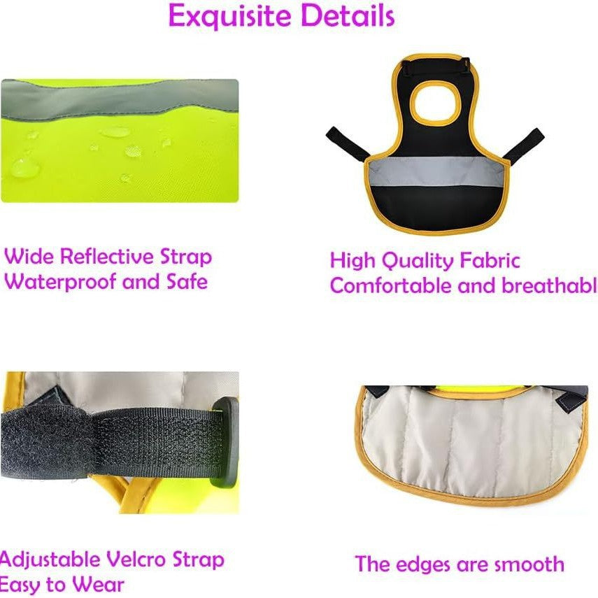 4 Pcs Camouflage Green High Visibility Chicken & Duck Safety Vest - Reflective Poultry Jacket V888-ELOSUNG23954