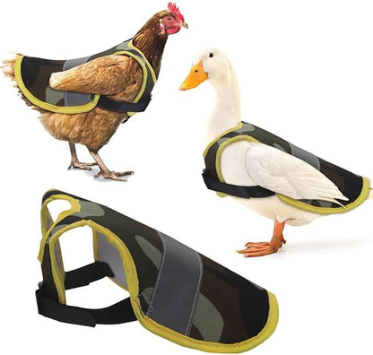 4 Pcs Camouflage Green High Visibility Chicken & Duck Safety Vest - Reflective Poultry Jacket V888-ELOSUNG23954