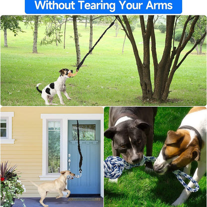Black And Colored Cotton Balls Interactive Bungee Dog Tug Toy - Hanging Rope Ball for Solo Play & Exercise V888-ELOSUNG23955