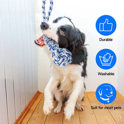 Black And Colored Cotton Balls Interactive Bungee Dog Tug Toy - Hanging Rope Ball for Solo Play & Exercise V888-ELOSUNG23955