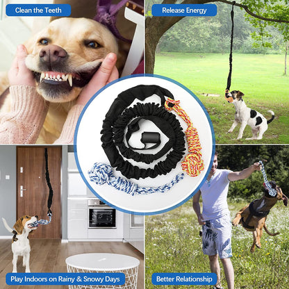 Red And Colored Cotton Balls Interactive Bungee Dog Tug Toy - Hanging Rope Ball for Solo Play & Exercise V888-ELOSUNG23957