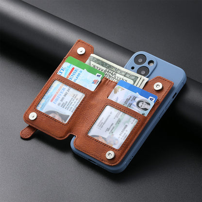 2 Pcs Green Multifunction Stick-On Phone Wallet - PU Leather Card Holder with Zipper & Flip Cover V888-ELOSUNG23960