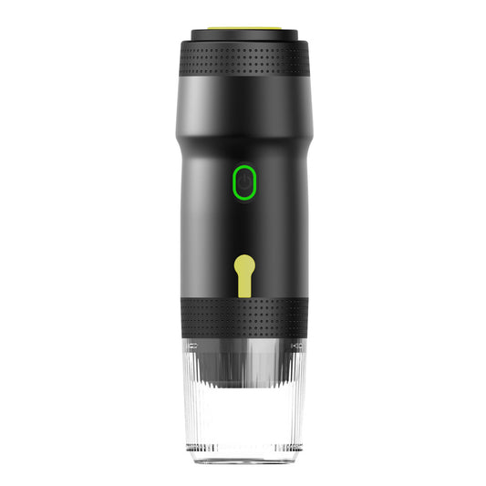 Black 3-in-1 Portable Electric Espresso Maker - Rechargeable Travel Coffee Machine for Capsules & Ground V888-ELOSUNG23963