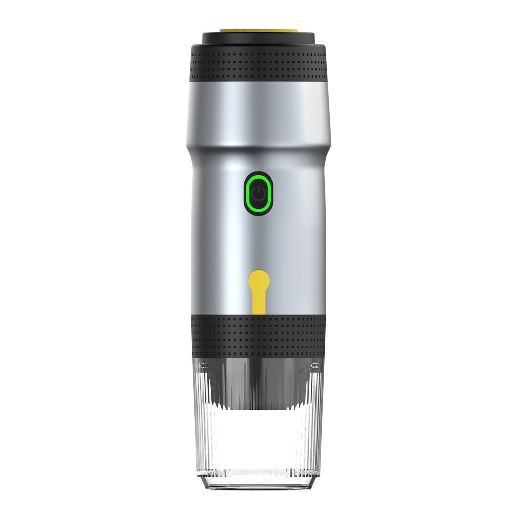 Silver 3-in-1 Portable Electric Espresso Maker - Rechargeable Travel Coffee Machine for Capsules & Ground V888-ELOSUNG23965