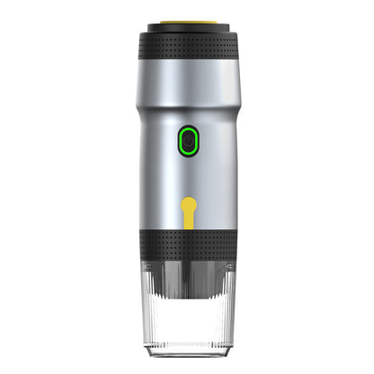 Silver 3-in-1 Portable Electric Espresso Maker - Rechargeable Travel Coffee Machine for Capsules & Ground V888-ELOSUNG23965