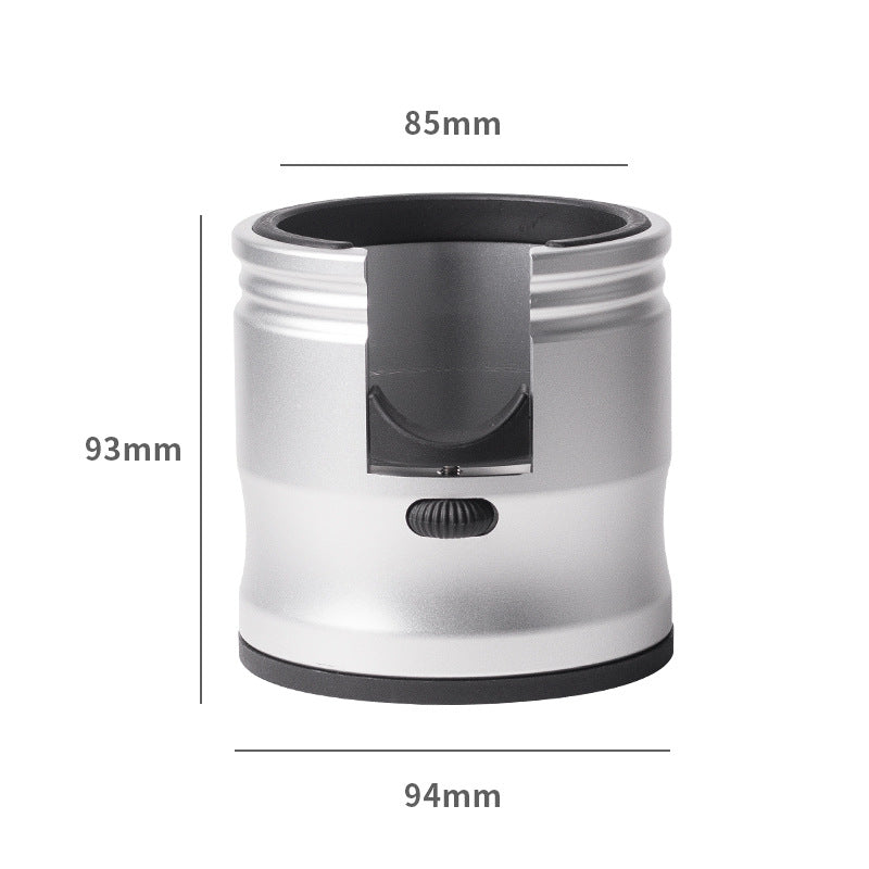 Silver Round Professional Aluminum Espresso Tamping Station - Adjustable Portafilter Holder Stand V888-ELOSUNG23969