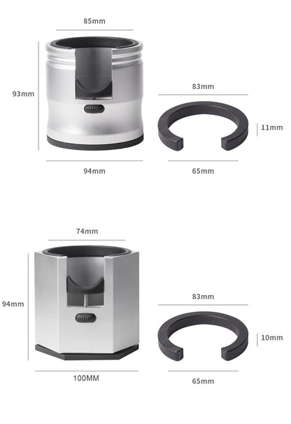 Dark Grey Round Professional Aluminum Espresso Tamping Station - Adjustable Portafilter Holder Stand V888-ELOSUNG23970