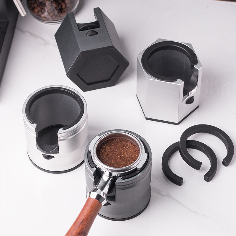 Dark Grey Diamond Professional Aluminum Espresso Tamping Station - Adjustable Portafilter Holder Stand V888-ELOSUNG23971